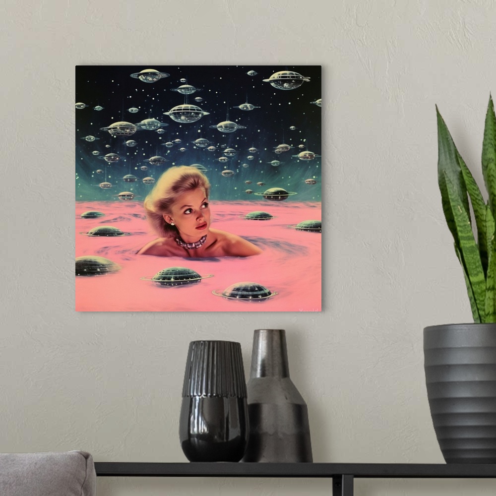 A modern room featuring UFO Swimming