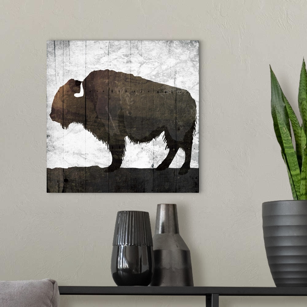 A modern room featuring Aged Buffalo
