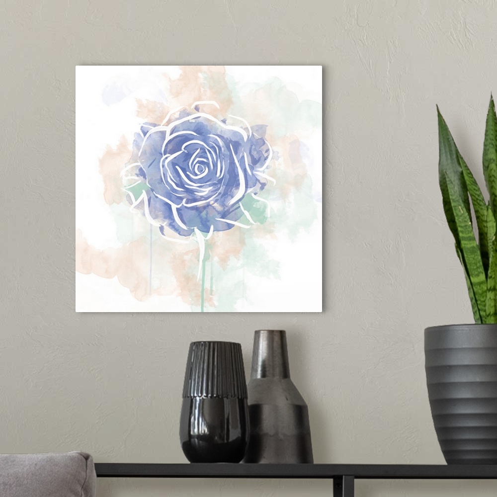 A modern room featuring Floral Watercolor Rose