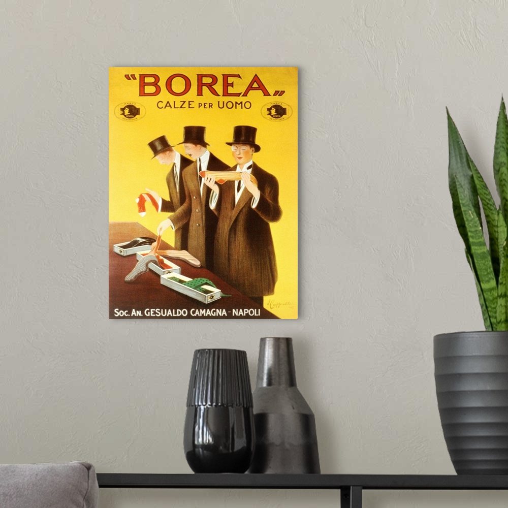 A modern room featuring Borea Vintage Advertising Poster