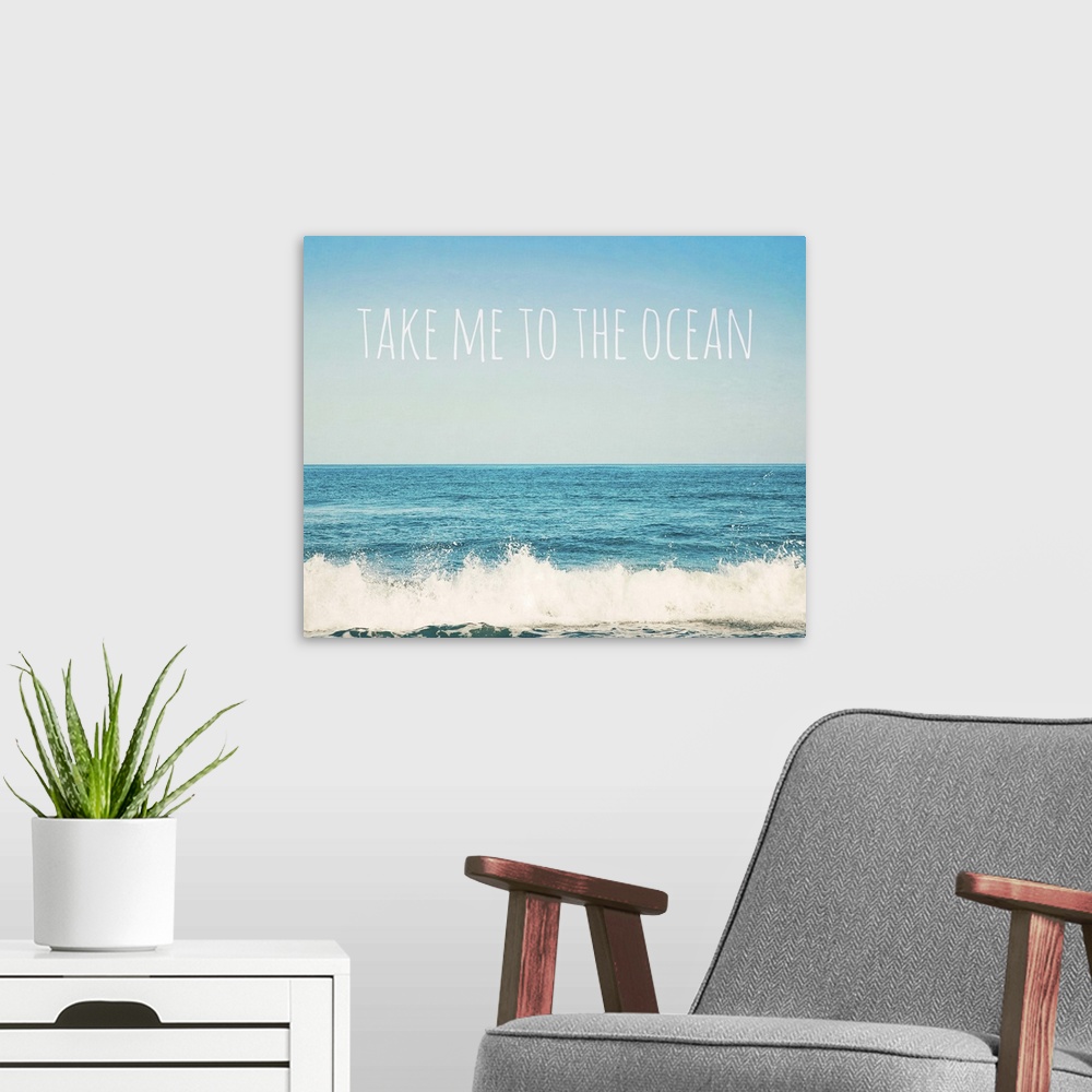 A modern room featuring Take Me To The Ocean