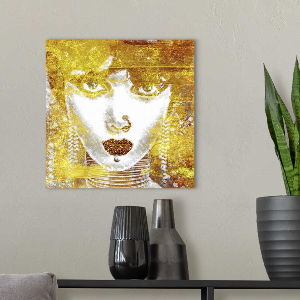 A modern room featuring Gold Girl