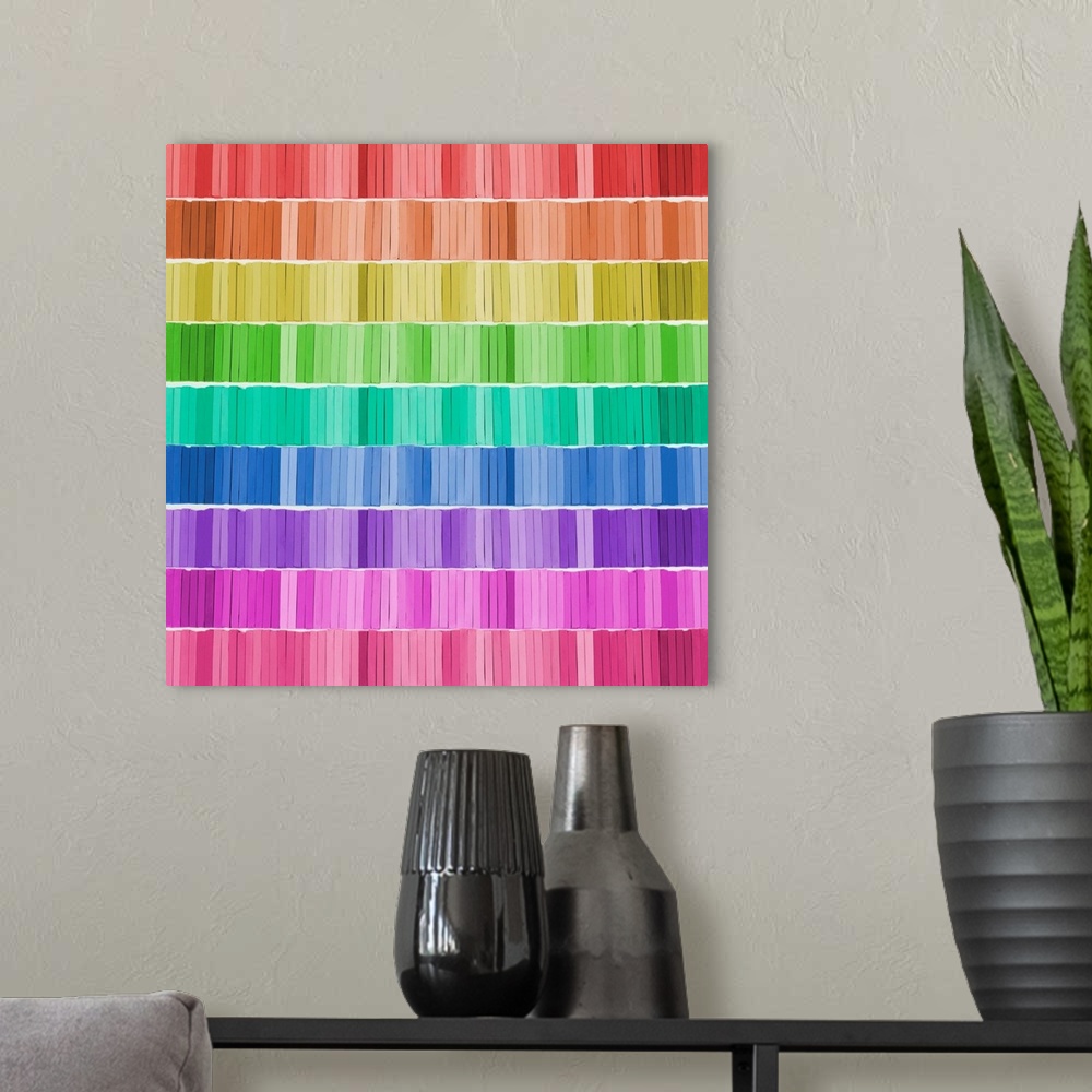 A modern room featuring Graphic Rainbow Effect