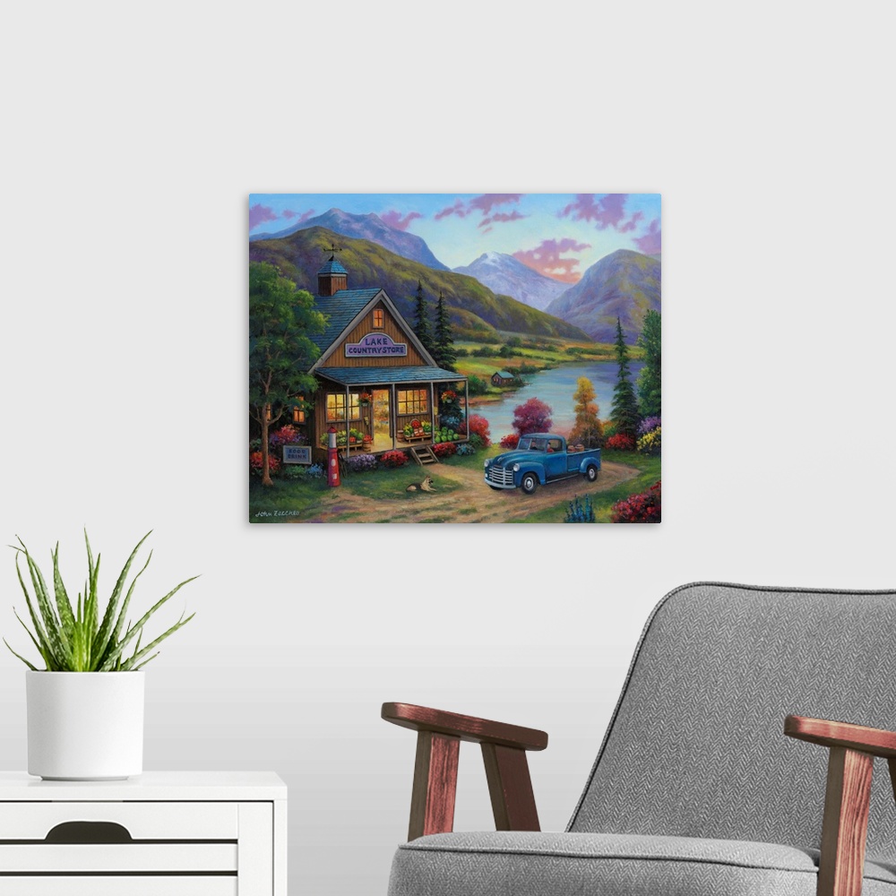 Lake Country Store Solid-Faced Canvas Print