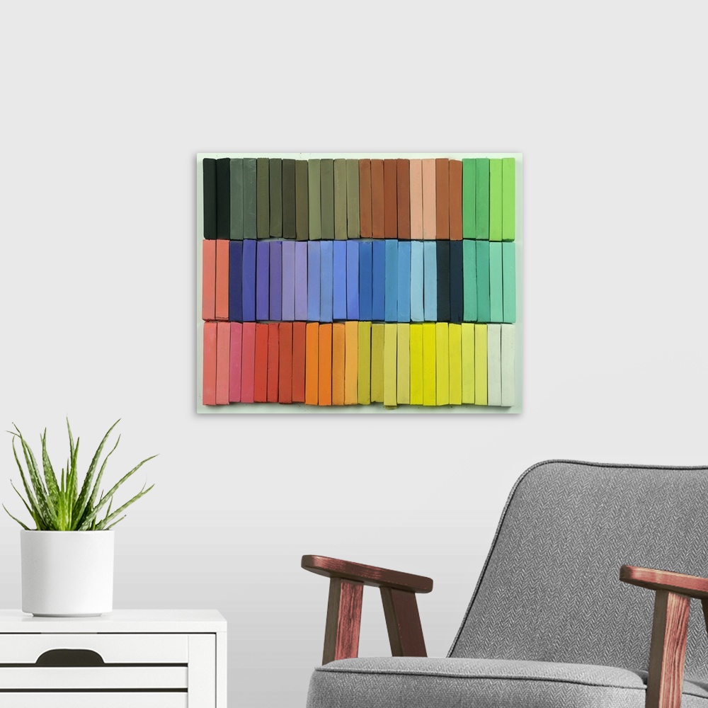 A modern room featuring Rainbow of Pastels
