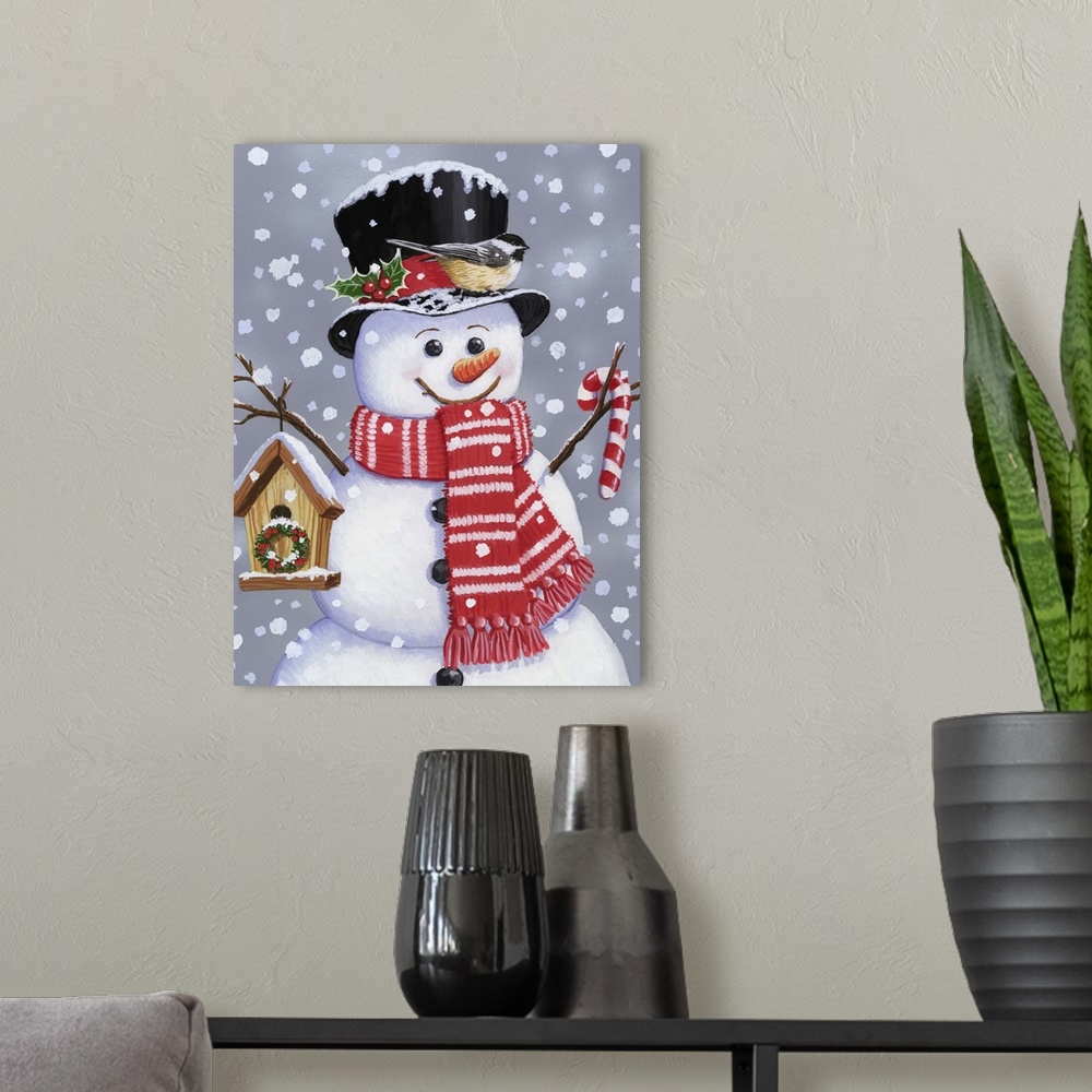 A modern room featuring Snowman With Tophat