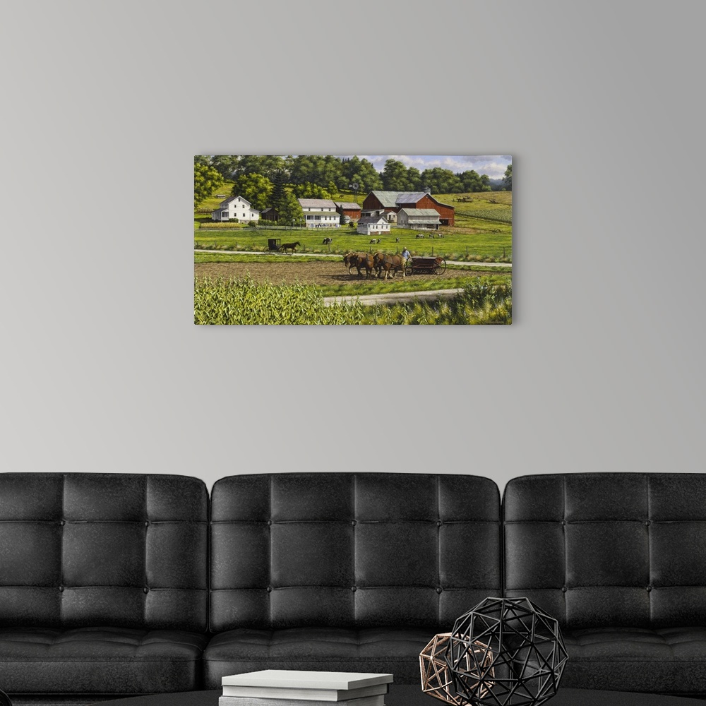 A modern room featuring Lancaster county Pennsylvania farming.