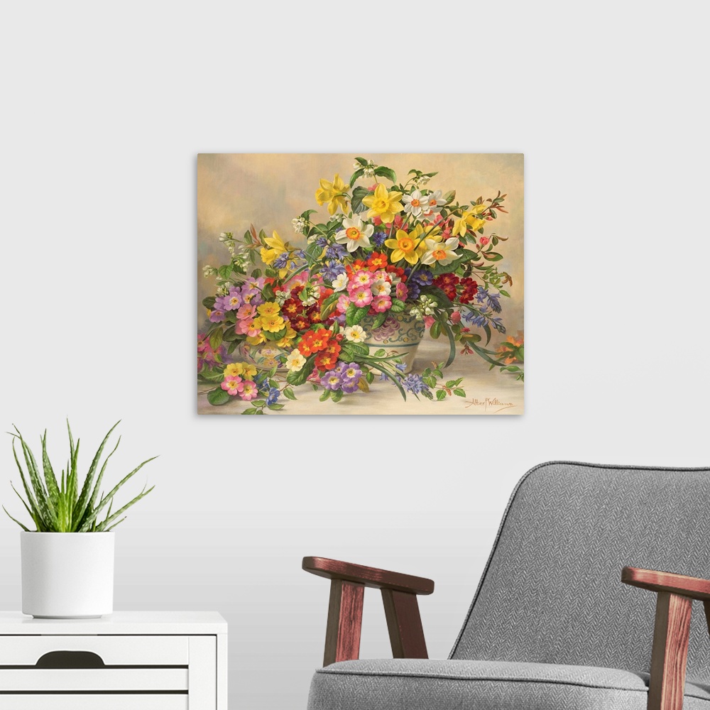 AB/296 Spring Flowers and Poole Pottery Wall Art, Canvas Prints, Framed ...