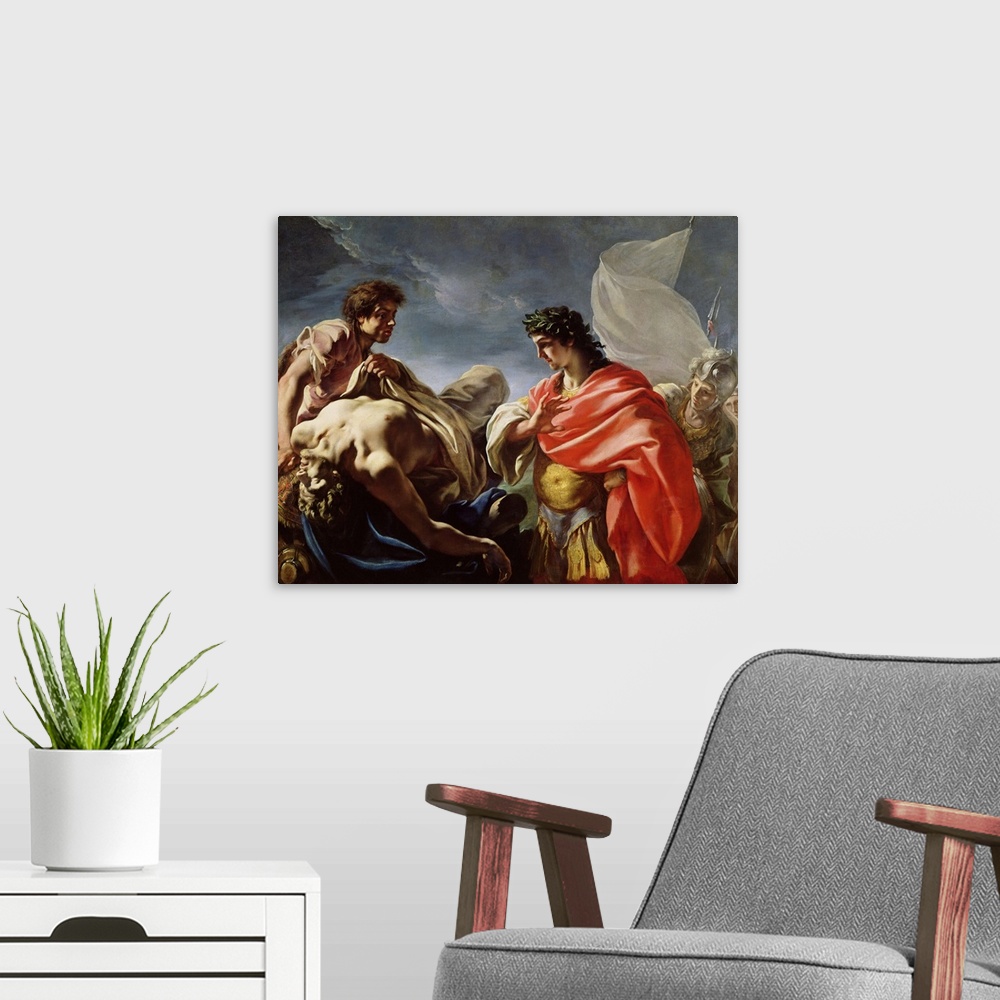 A modern room featuring Achilles Contemplating the Body of Patroclus