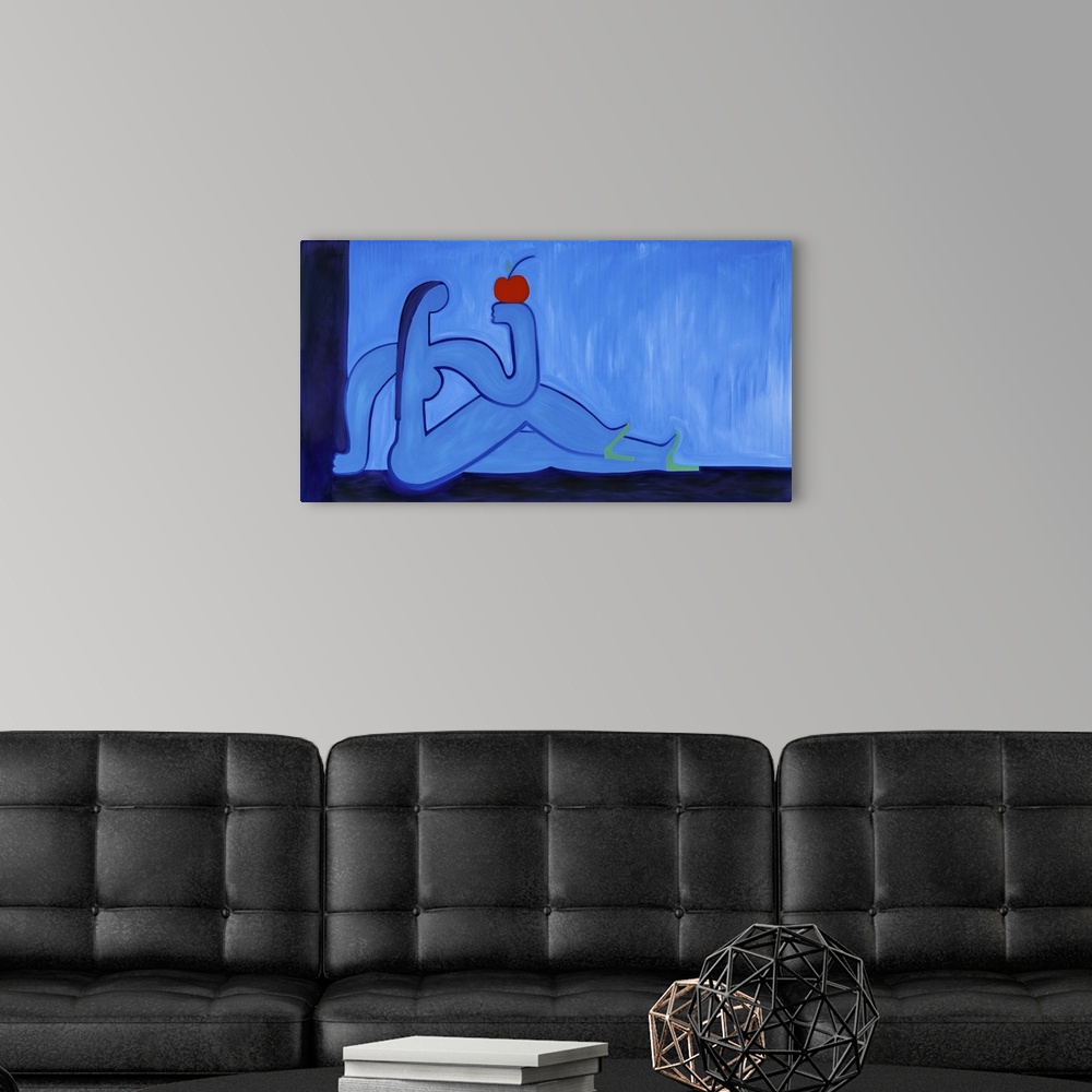 A modern room featuring Eve and the apple, 1998. Originally oil on linen.