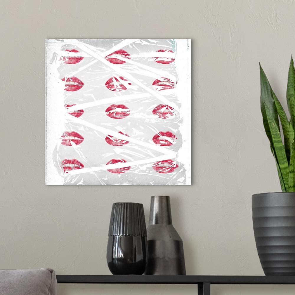 LV Red Lips Wall Art