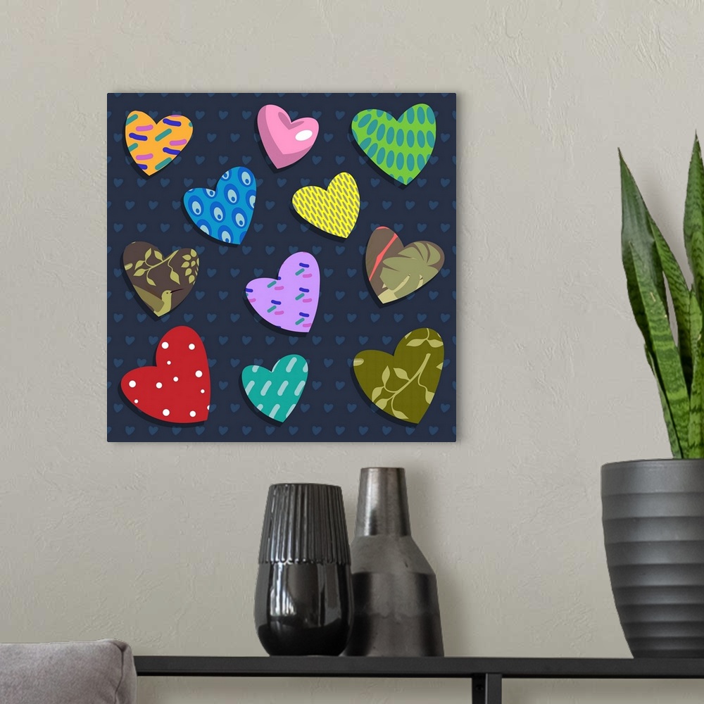 A modern room featuring Love Hearts