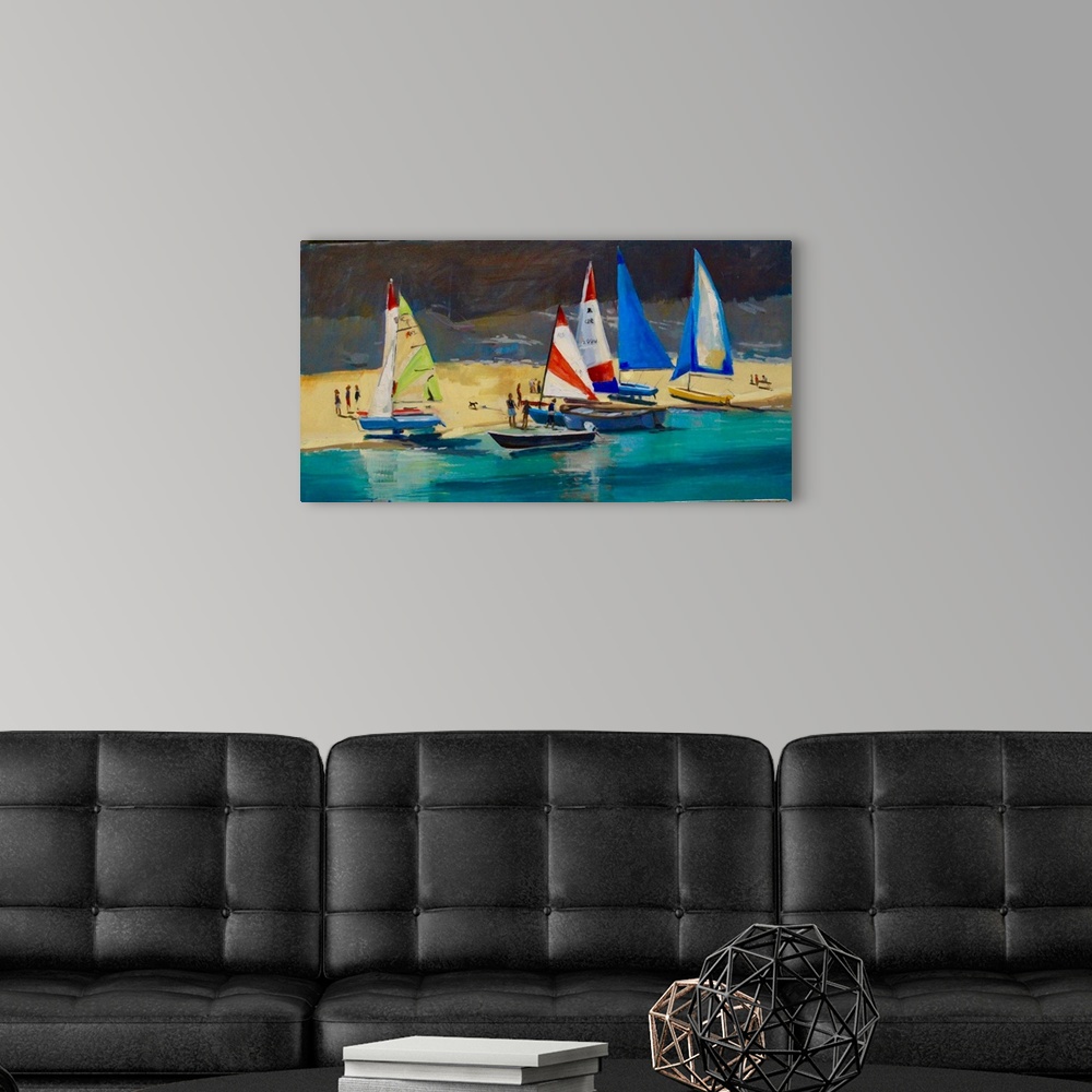 A modern room featuring Salcombe Smalls Cove Dinghies