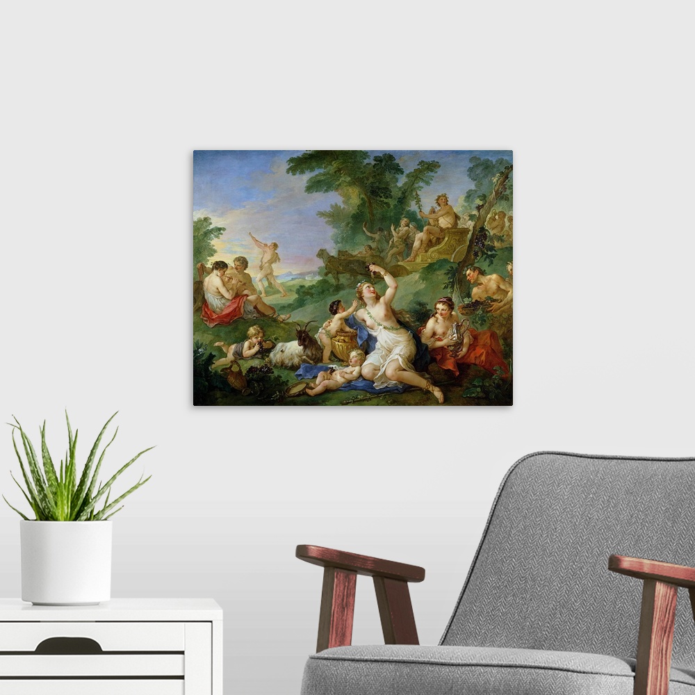 A modern room featuring The Triumph of Bacchus