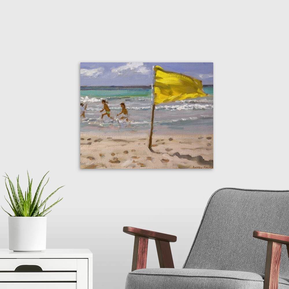 A modern room featuring Yellow Flag, Barbados, 2010