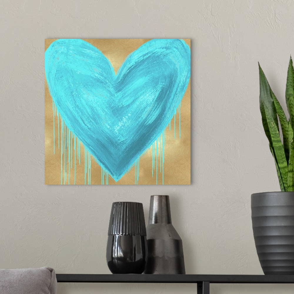 A modern room featuring Big Hearted Aqua on Gold