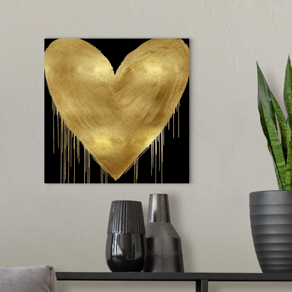 A modern room featuring Big Hearted Gold on Black