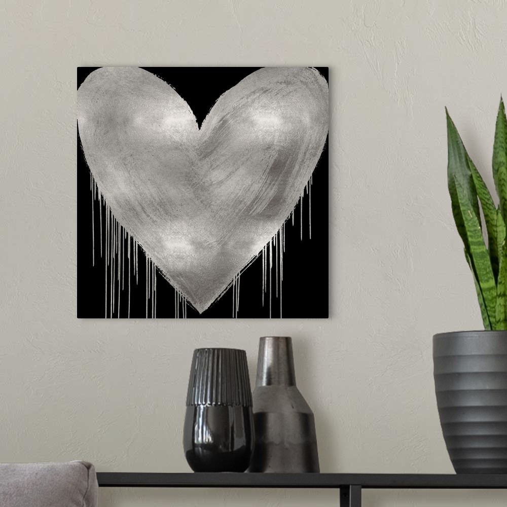 A modern room featuring Big Hearted Silver on Black
