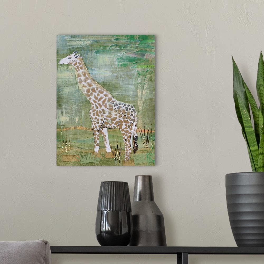 A modern room featuring Majestic Giraffe