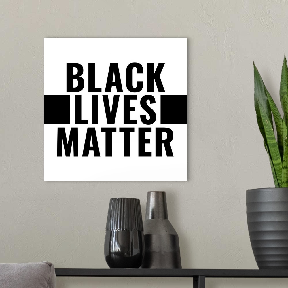 A modern room featuring Black Lives Matter