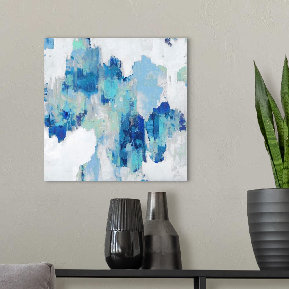 A modern room featuring Abstract Spots Blue