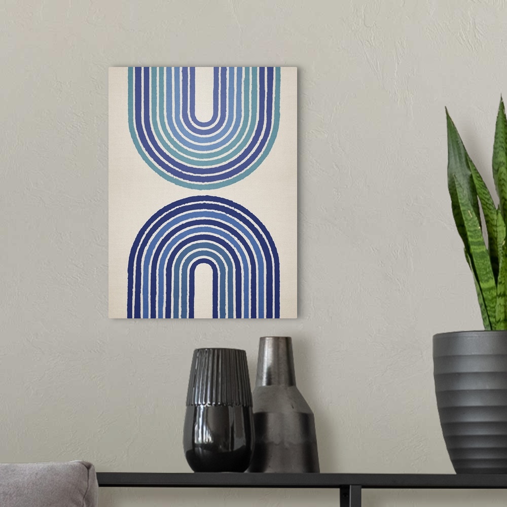 A modern room featuring Circle X Lines Blues