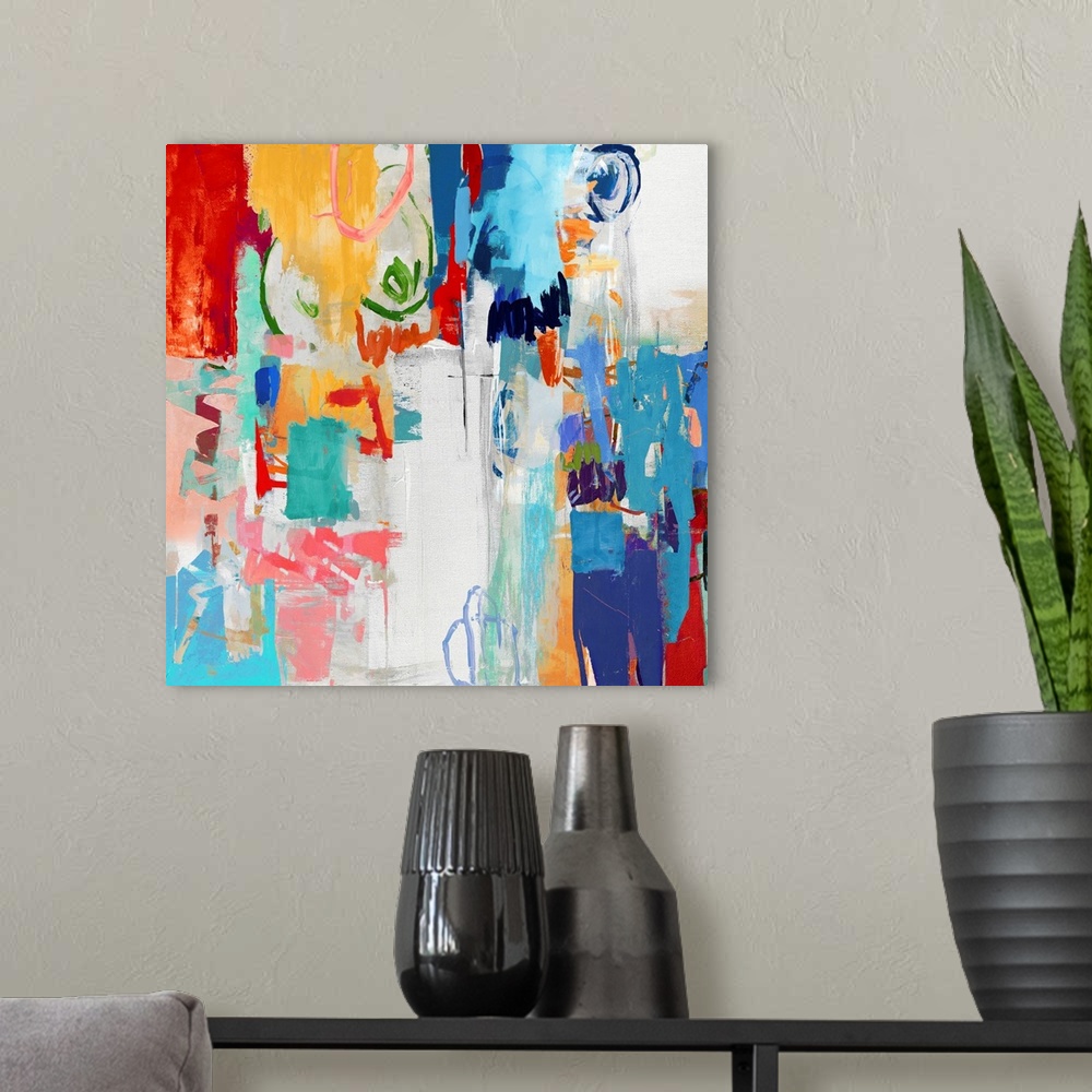 A modern room featuring Color Brush Abstract 4