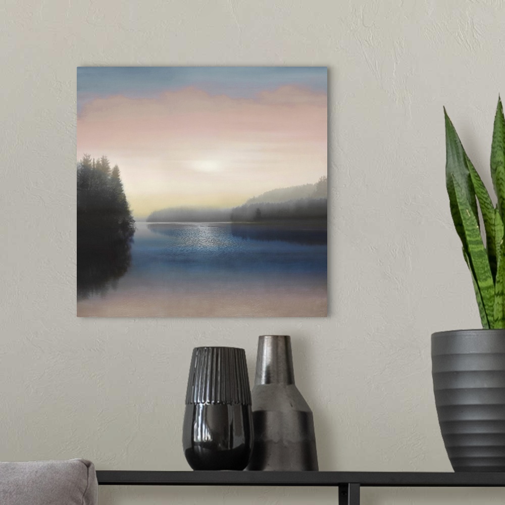 A modern room featuring Cove Seascape Pink New