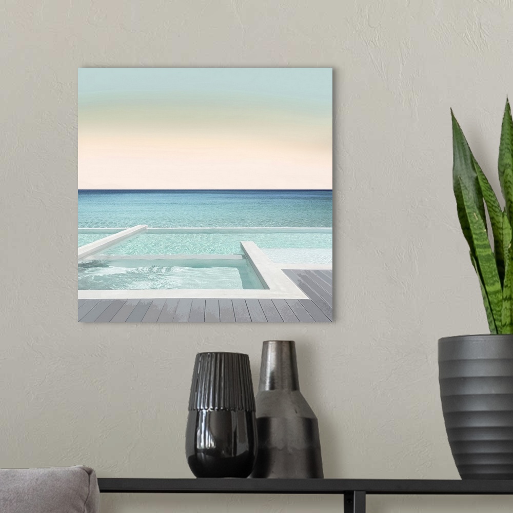 A modern room featuring Oceanscape 3