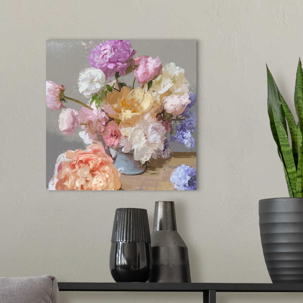 A modern room featuring Peonies Still Life