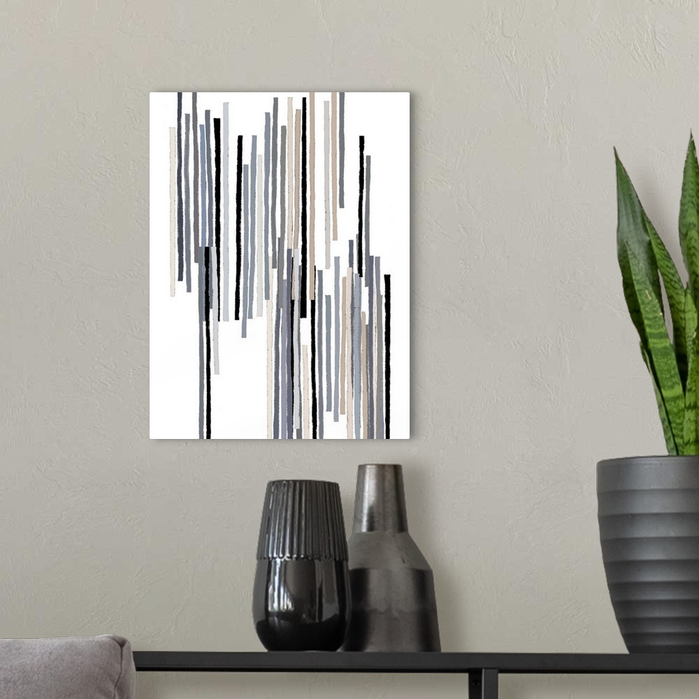 A modern room featuring Vertical Lines 1