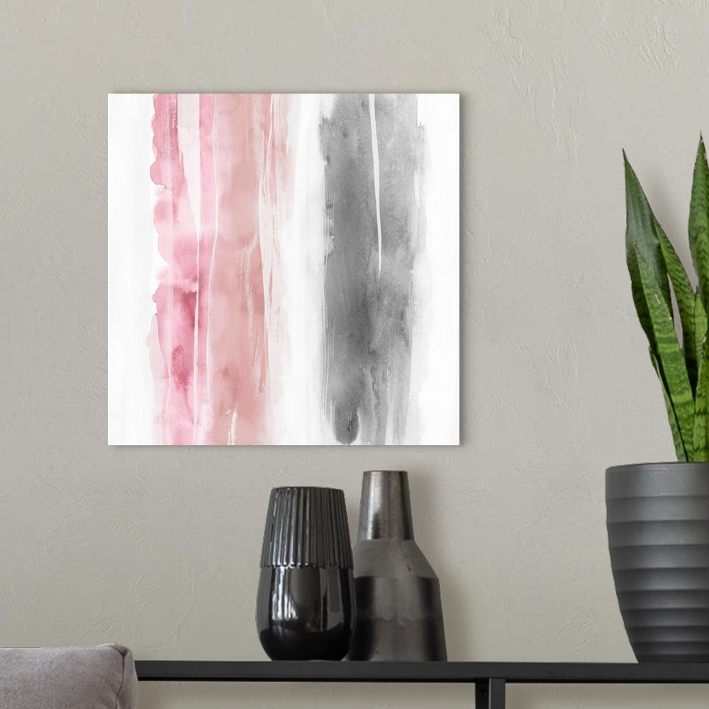 A modern room featuring Watercolor Drip VII