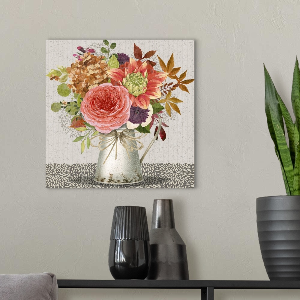 A modern room featuring Fall Florals Motif I v2