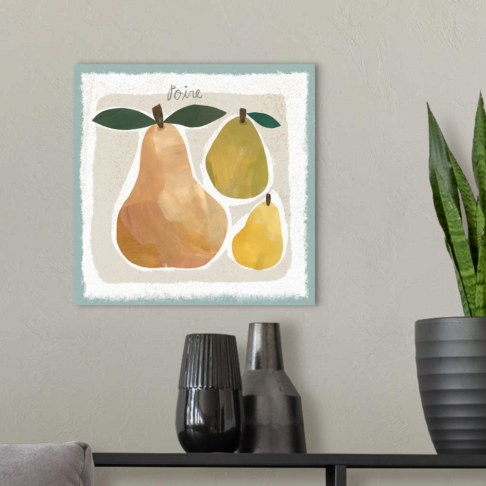 A modern room featuring This simple yet elegant fruit study brings a bit of French Country into the home.