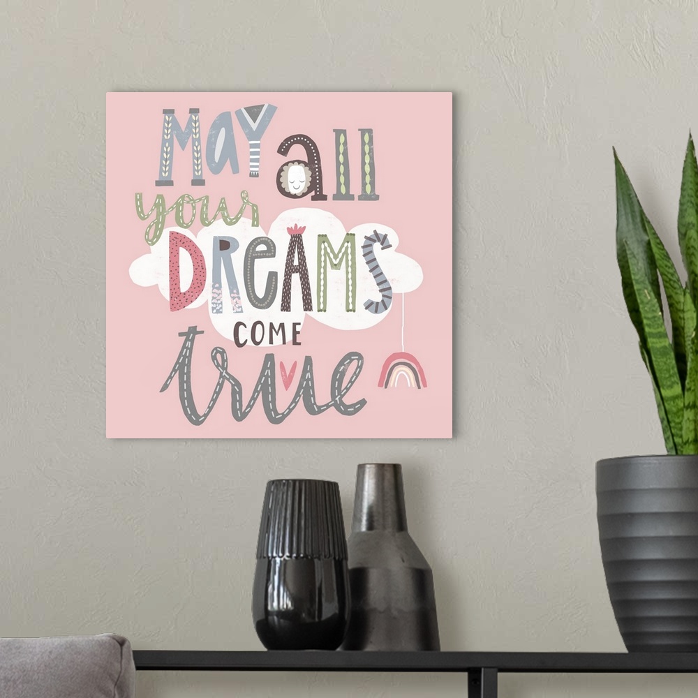 A modern room featuring Sweet message-driven art for any baby or toddler's room!