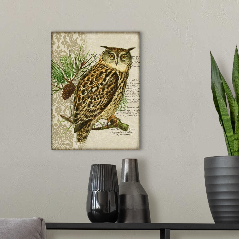 A modern room featuring Woodland Owl Motif I