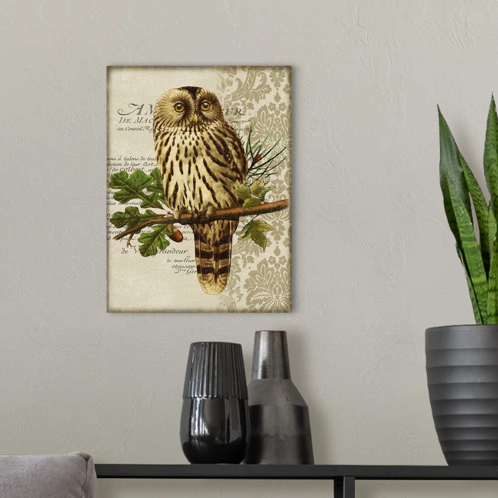 A modern room featuring Woodland Owl Motif II