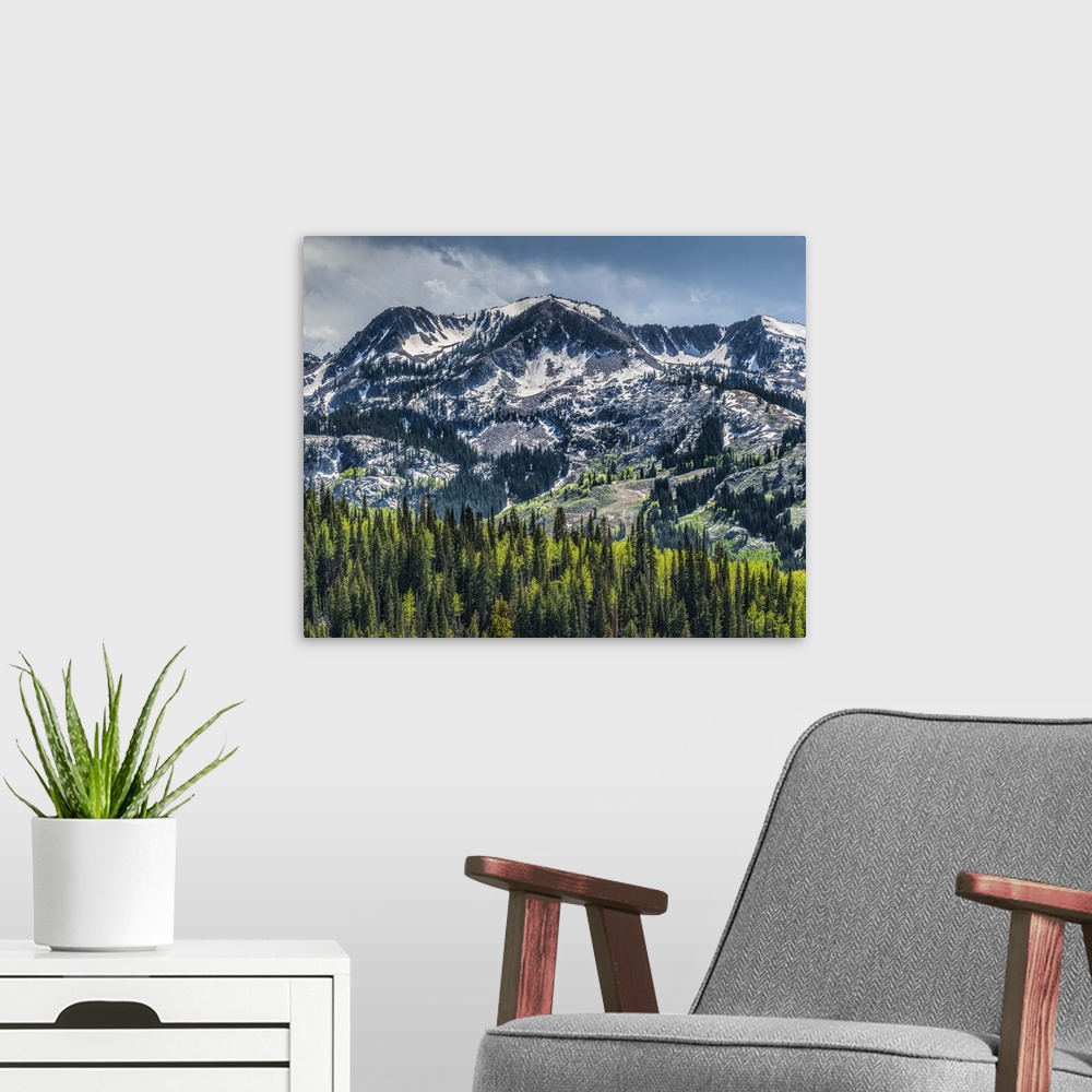 A modern room featuring Brighton Ski Resort from Guardsmans pass road.