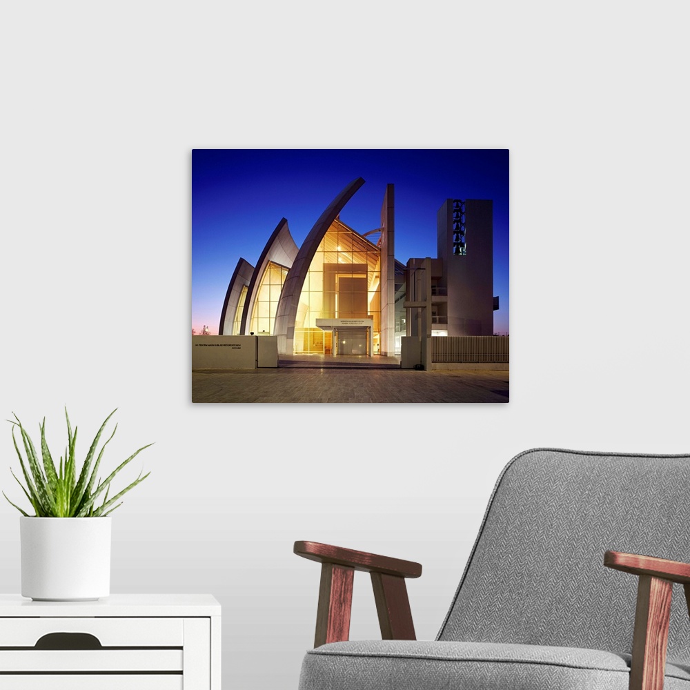 A modern room featuring Italy, Latium, Mediterranean area, Roma district, Rome, Tor Tre Teste, the Jubilee Church, formal...
