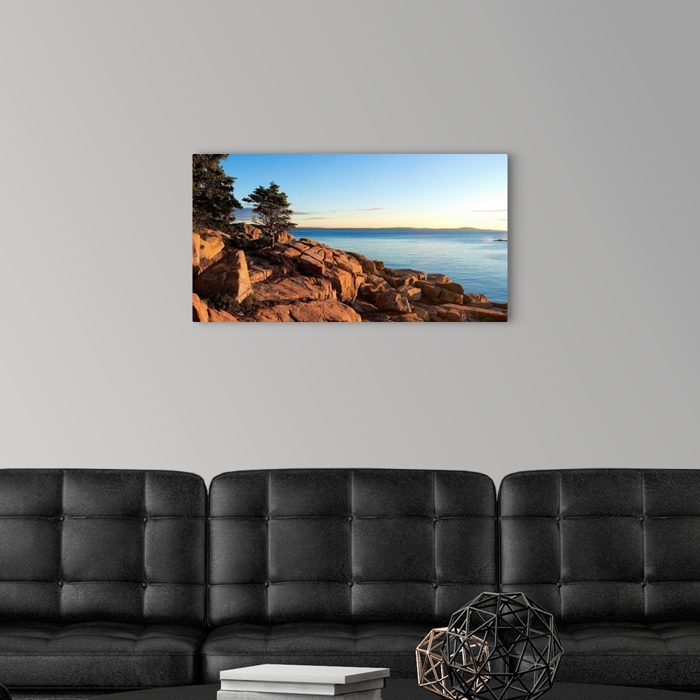 A modern room featuring USA, Maine, Mount Desert Island, Dawn at Otter Cliffs.