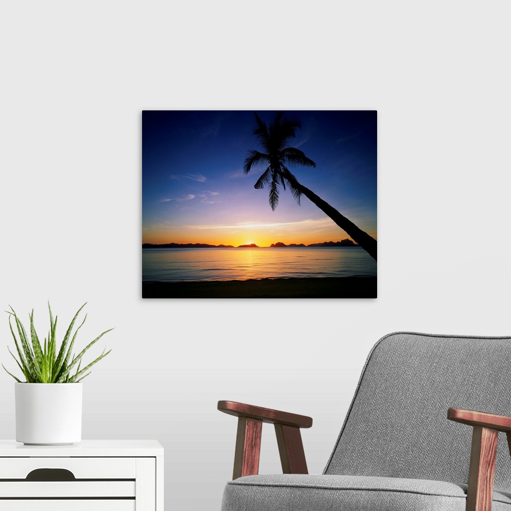 A modern room featuring Southeast Asia, Philippines, Palawan, El Nido bay, sunset