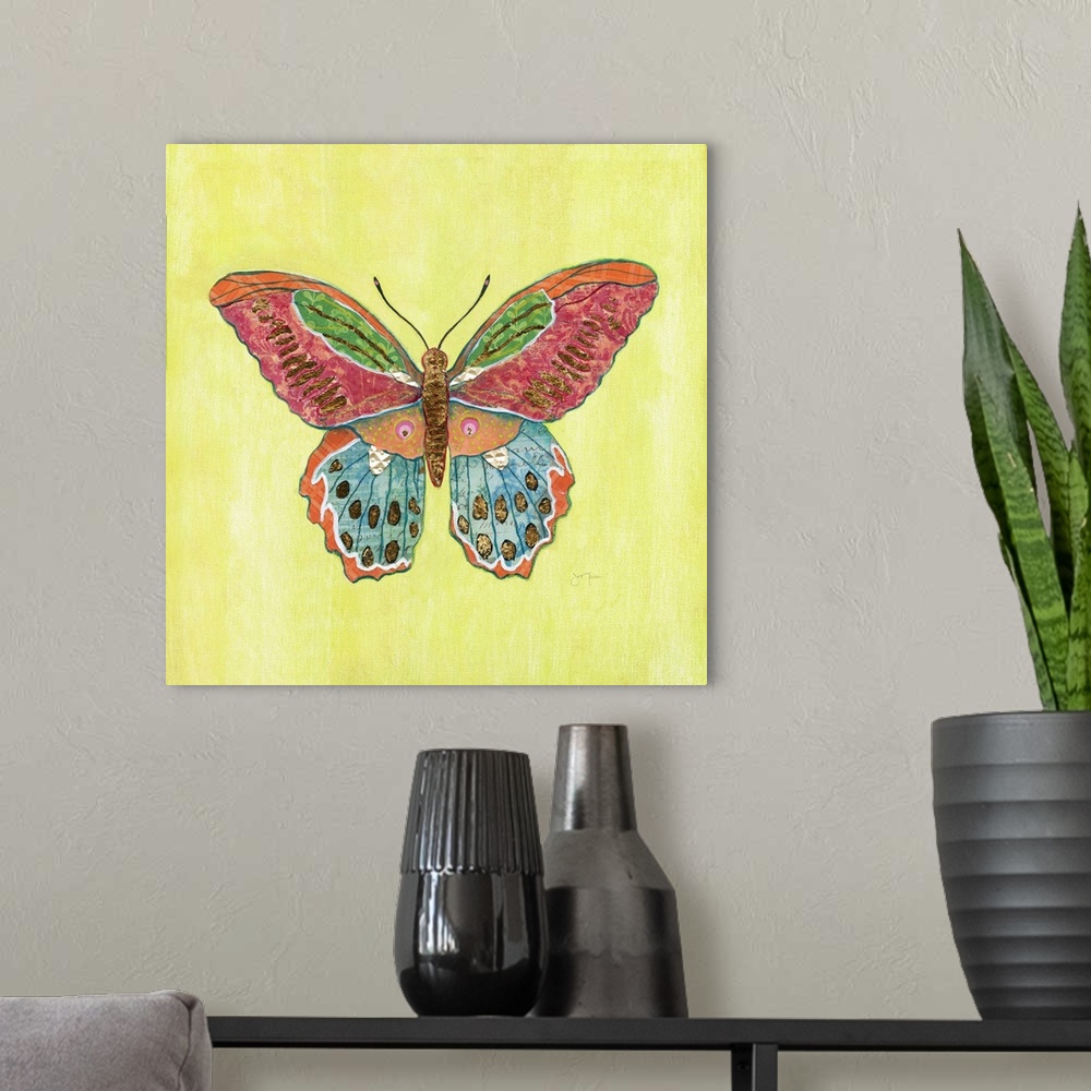 A modern room featuring Butterfly on Green