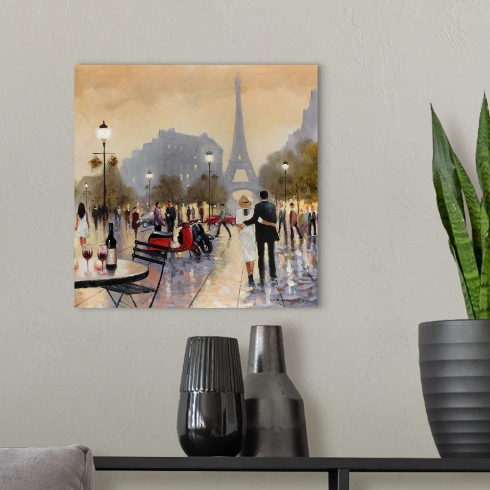 A modern room featuring Paris Twilight