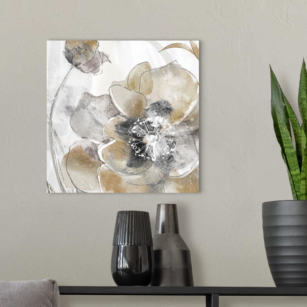 Taupe Spring Poppy I Wall Art, Canvas Prints, Framed Prints, Wall Peels ...