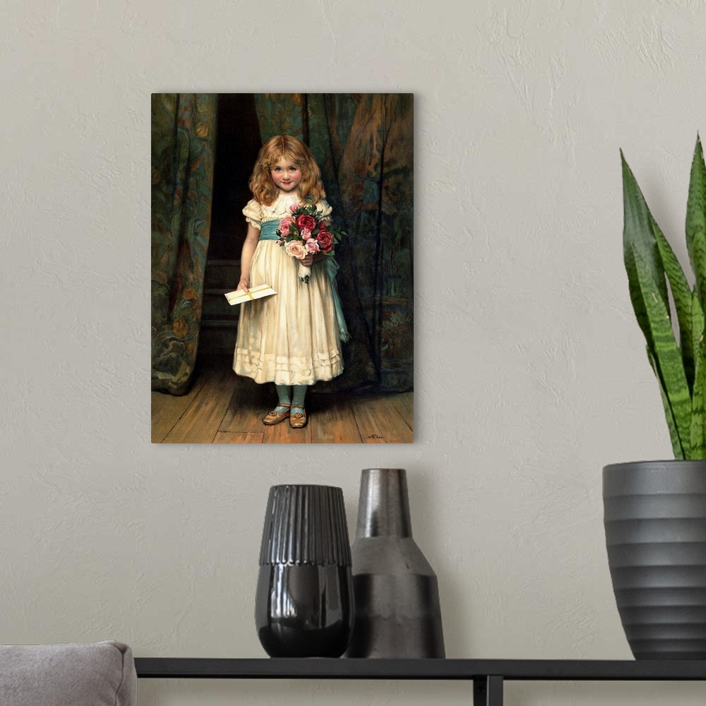 A Christmas Greeting By Charles Trevor Garland Wall Art, Canvas Prints ...