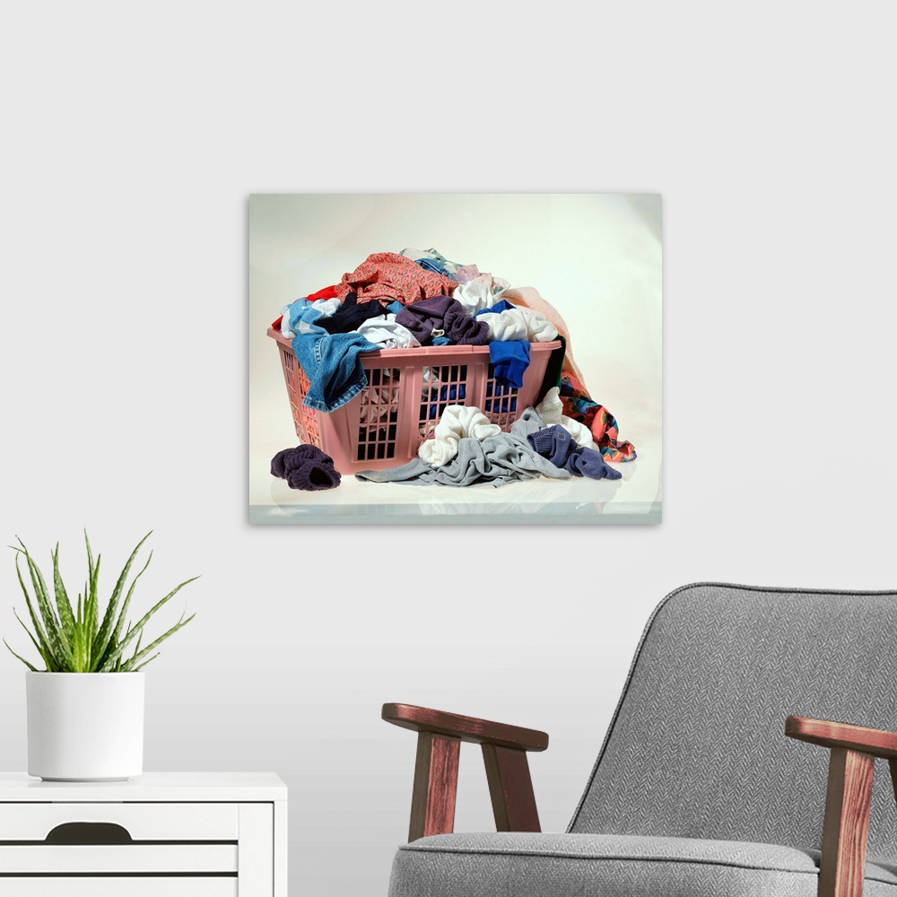 A modern room featuring Dirty Laundry