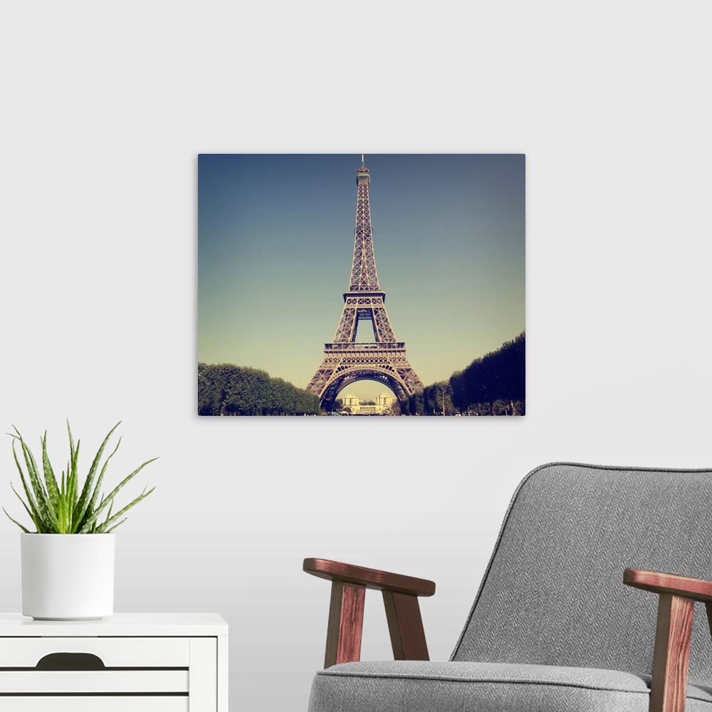 A modern room featuring Eiffel Tower, Paris, France.