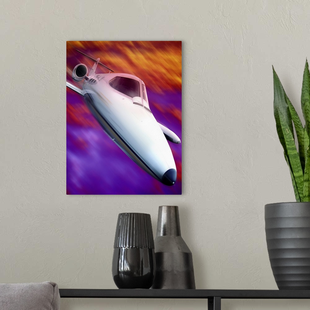 A modern room featuring Flying jet