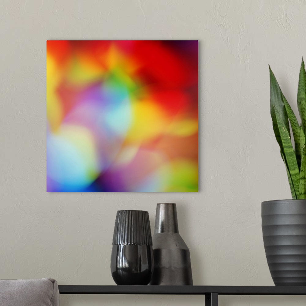A modern room featuring Multicolored Abstract