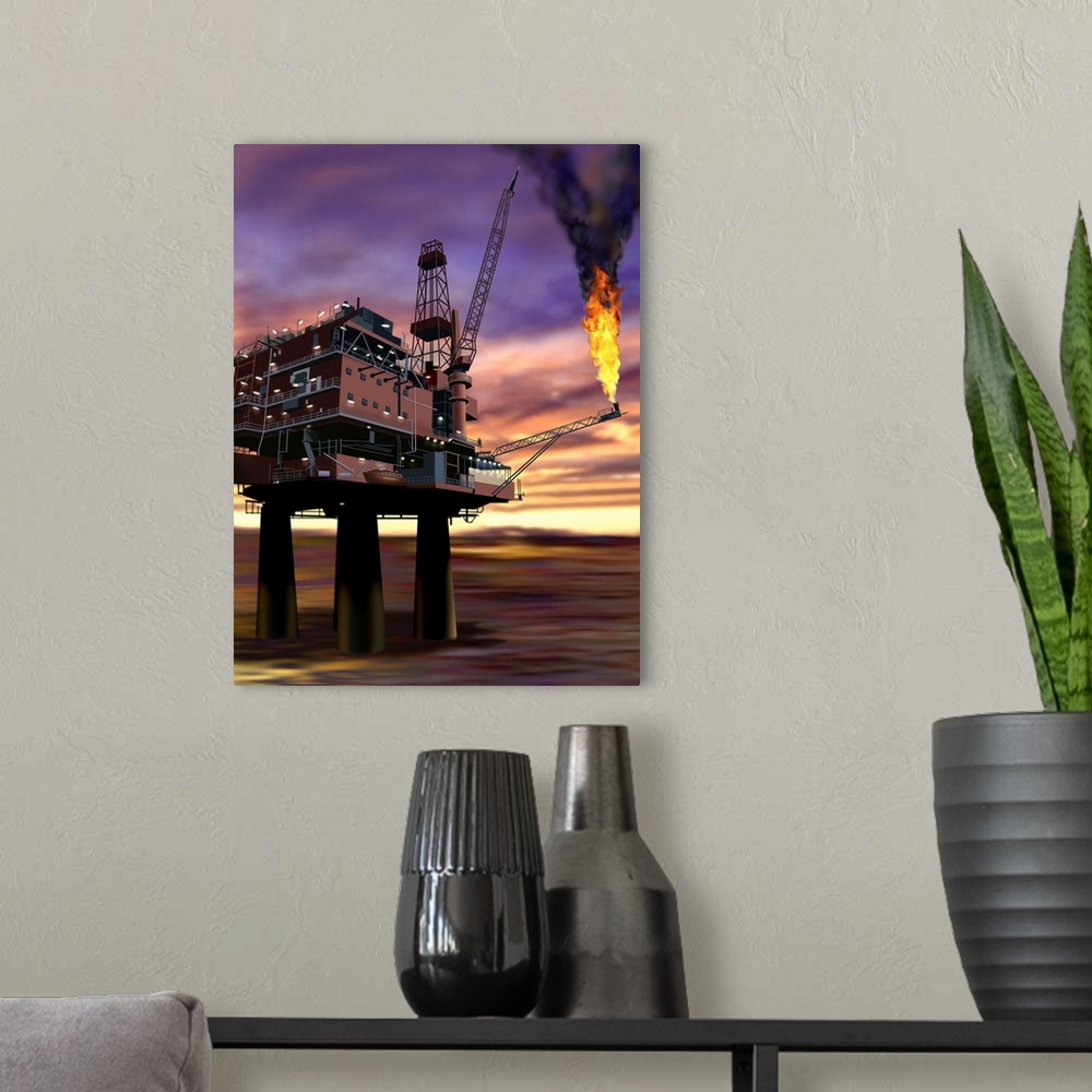 A modern room featuring Oil rig